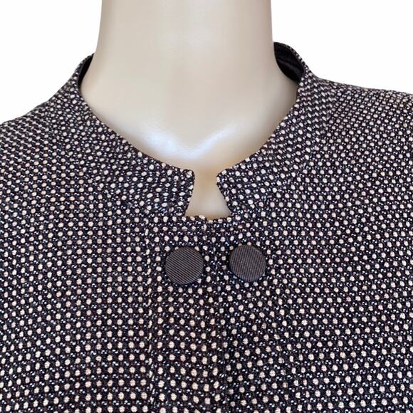 Armani Collezioni Antinea SRL Virgin Wool Stand Up Collar Peplum Tweed Jacket 14 - Picture 7 of 13